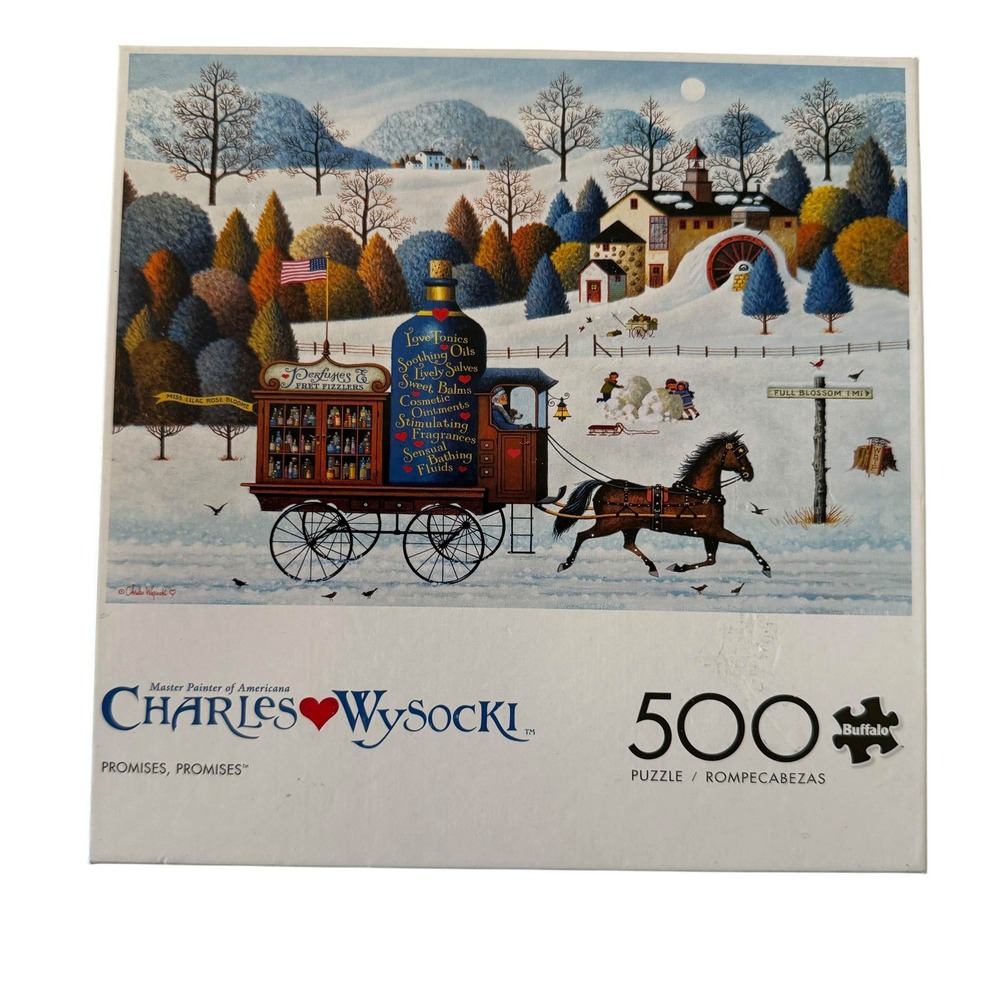 Buffalo Games Charles Wysocki Promises Promises 500 Piece Puzzle UNCOUNTED